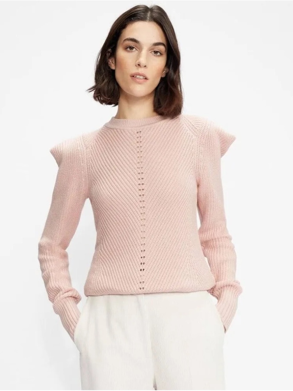 Ted Baker Pale Blush Pink Knit Crewneck Sweater